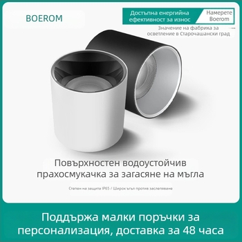 Кръгъл LED downlight, повърхностно монтиран, антиотблясък, CRI ≥90, 3000–6500K