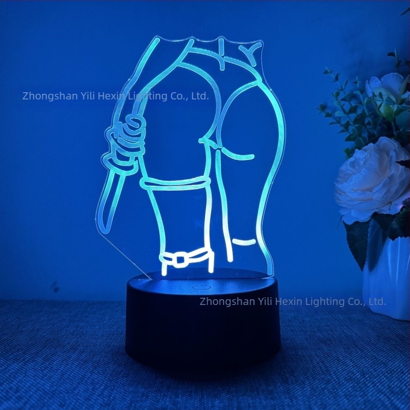 3D нощна лампа, секси аниме красавица серия, подарък, управление чрез докосване и дистанционно, 16 различни цветове