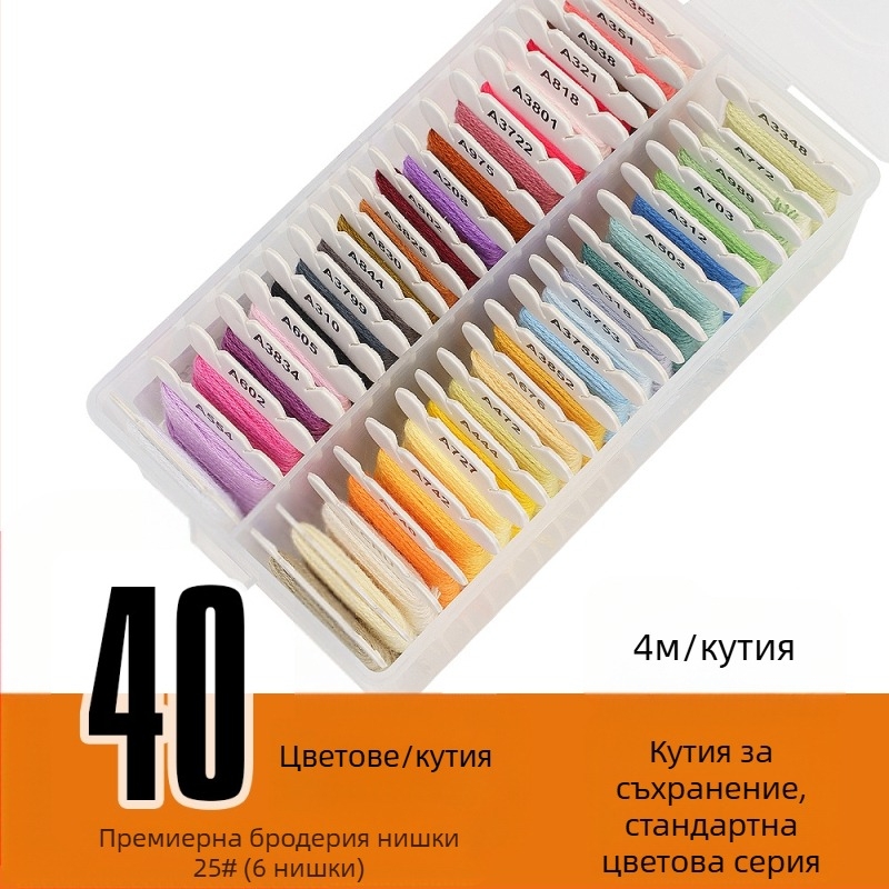 Нишка за ръчна бродерия за DIY кръстат бод – модерен стил, дължина 4 м и 8 м