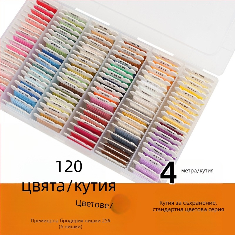 Нишка за ръчна бродерия за DIY кръстат бод – модерен стил, дължина 4 м и 8 м