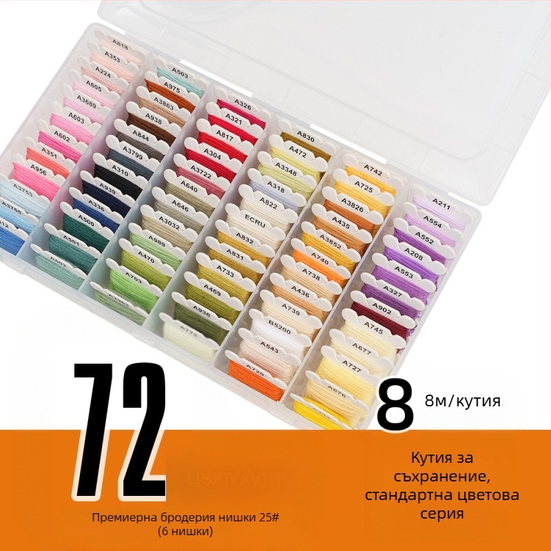 Нишка за ръчна бродерия за DIY кръстат бод – модерен стил, дължина 4 м и 8 м