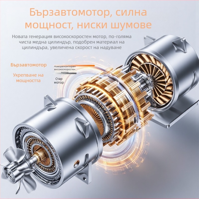 Безжичен преносим помпа за гуми на автомобили и велосипеди - 11.1V, 25 л/мин, <80W, цифров дисплей, двойно захранване