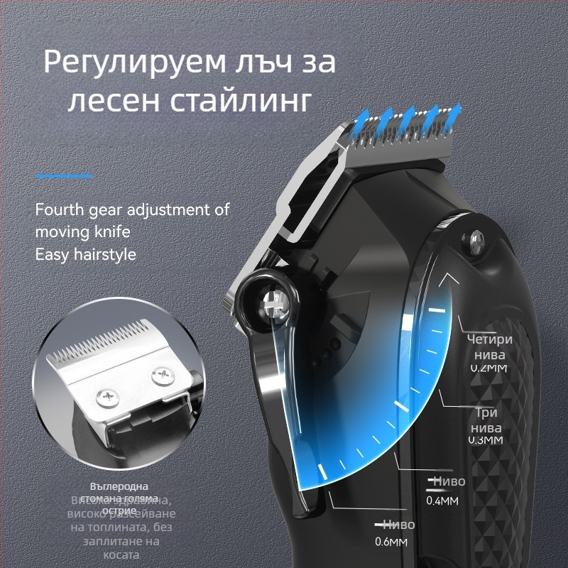 Kemei KM-1071 Професионален електрически подстригвач с USB зареждане, мотор с четки, режеща глава от неръждаема стомана, ABS корпус, вградена батерия 1200–2000mAh, време за работа 1–3 ч