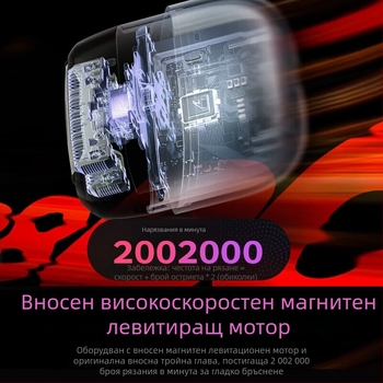 Panasonic електрическа самобръсначка, 3-главна реципрочна глава, безчетков двигател, плаваща конструкция, зареждаема, 60 минути работа