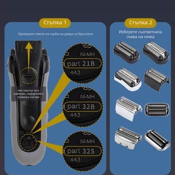 Сменяеми глави за Braun електрическа самобръсначка – съвместими с 21B32/52/70/92/3579 серии, ABS+метал, тегло 25 g