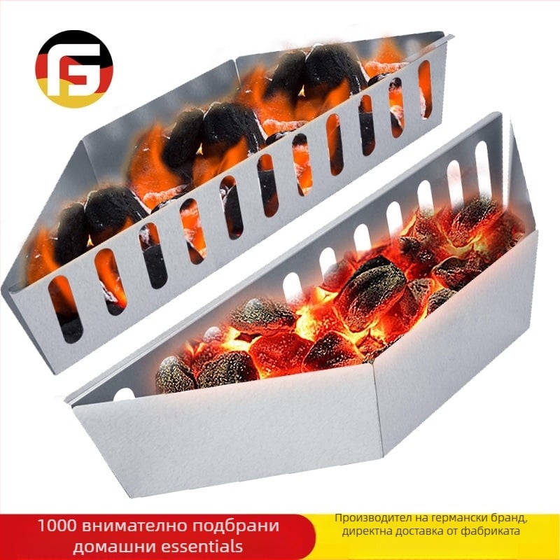 GF галванизирана кошница за въглища за външно барбекю – кошница за дим, многократна употреба, модерен минималистичен стил