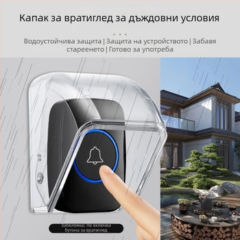 Безжичен звънец за външно използване с дъждоустойчив калъф и водоустойчива кутия — Модел E10, Cacazi