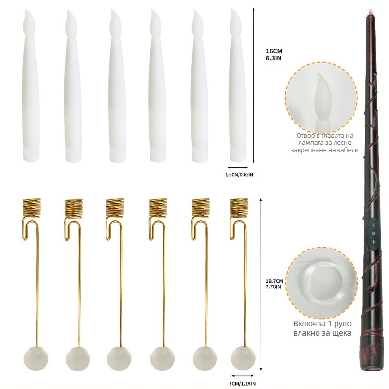 LED коледна свещ за вътрешна декорация • атмосфера за парти • материал: пластмаса, железен арт • марка: aolaigle • IP защита: Няма • стил: модерен арт, лукс светлина • подходящ за: Коледа