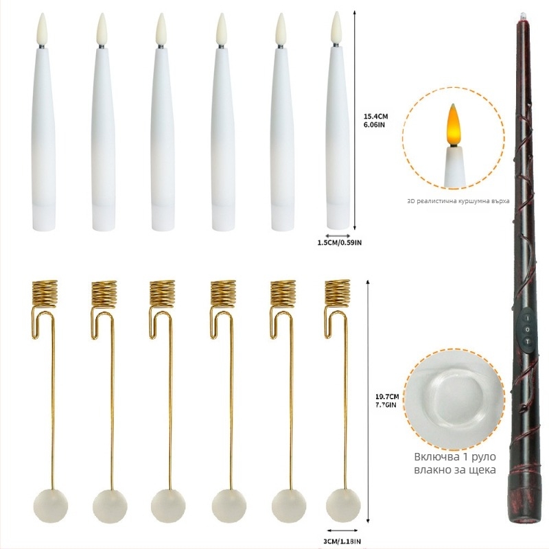 LED коледна свещ за вътрешна декорация • атмосфера за парти • материал: пластмаса, железен арт • марка: aolaigle • IP защита: Няма • стил: модерен арт, лукс светлина • подходящ за: Коледа