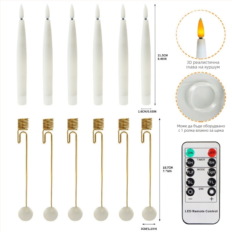LED коледна свещ за вътрешна декорация • атмосфера за парти • материал: пластмаса, железен арт • марка: aolaigle • IP защита: Няма • стил: модерен арт, лукс светлина • подходящ за: Коледа