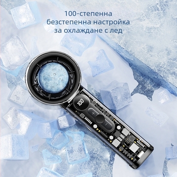 Vitesse ръчен вентилатор с ледено охлаждане, USB, високоскоростен турбинен дизайн, прозрачен стил Mecha, летен компактен вентилатор