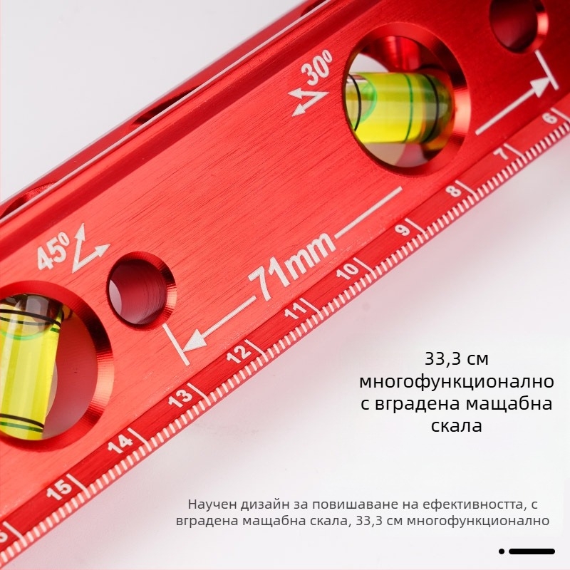 Нивелир с мощен магнит, отливен корпус, 4 водни балона, за тръбопроводни инсталации