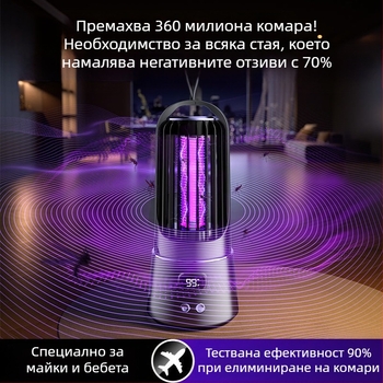 Електрически убиец на комари за домашна употреба, безшумен, обхват до 10 м², ръчен електрически удар, без вградена батерия