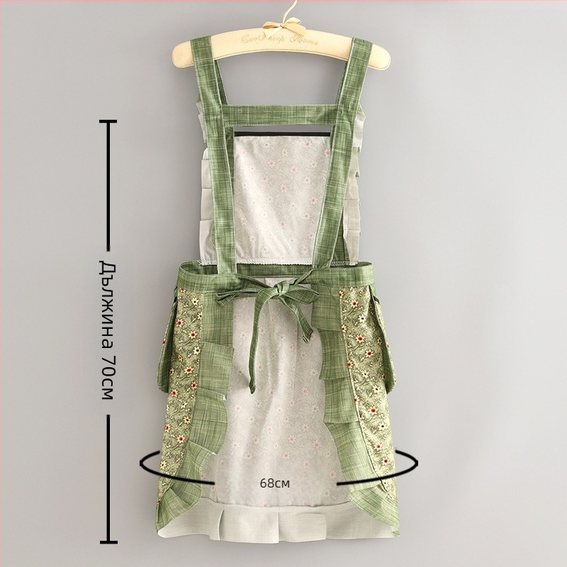 HAOJIN Canvas безръкав фартух – антизамърсяваща кухненска работна облекло, стилно и дишащо