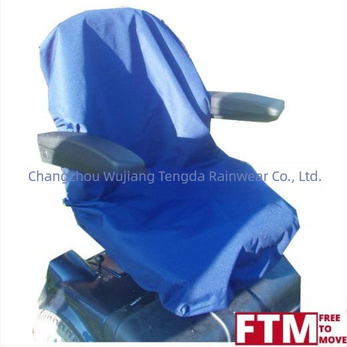 Покривало за дъжд на възглавничка за електрическа инвалидна количка/скутер; прахоустойчиво и водоустойчиво; еластично увиване; материал Oxford плат/полиестер тафта; възможност за печат на лого.