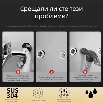 Универсална душ глава с извита кръгла форма — 304 неръждаема стомана, модерен стил, марка Win the domineering