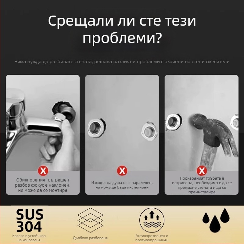 Универсална душ глава с извита кръгла форма — 304 неръждаема стомана, модерен стил, марка Win the domineering