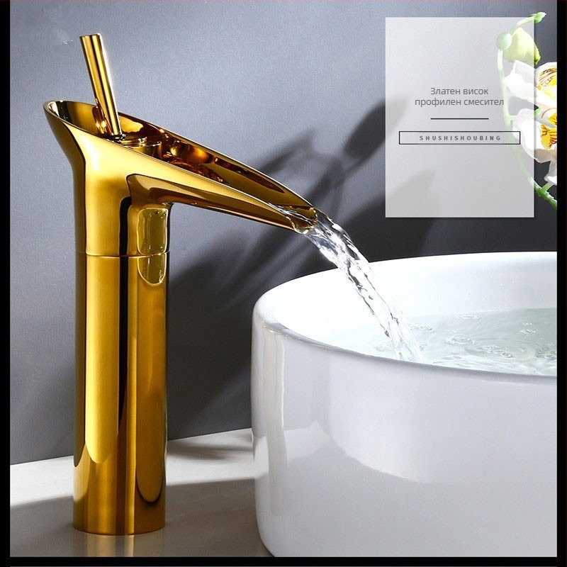 Меден смесител за умивалник с керамична дискова вентила, повдигащ механизъм, гореща и студена вода, монтаж седящ, вход/изход M10, антична повърхност