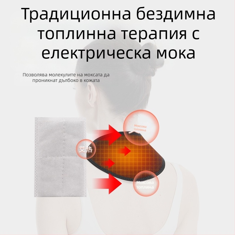 USB захранвана шийна топлинна подложка с далечно инфрачервено отопление (5V, 8-10W, 3-степенно управление на температурата, тегло 70 g)