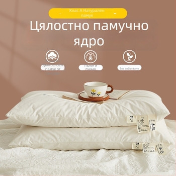 Възглавница правоъгълна с пълнеж от Xinjiang памук, сваляща се и изпираема, за един човек.