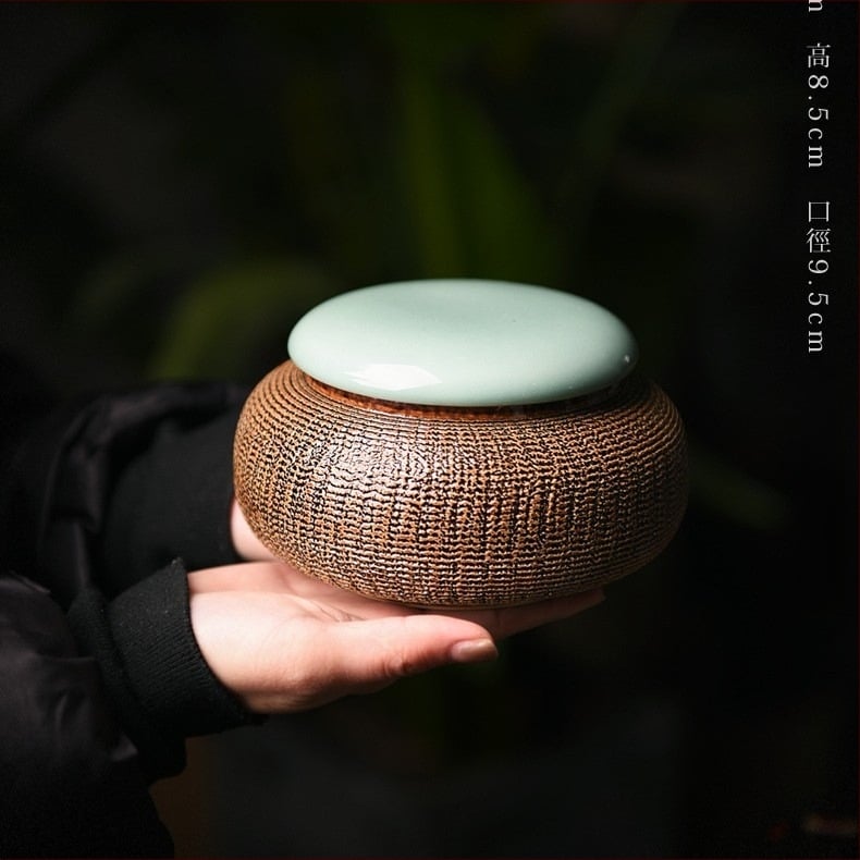 Керамична целадонова канистра за чай, запечатана за съхранение, марка Yiyun, подаръчна кутия