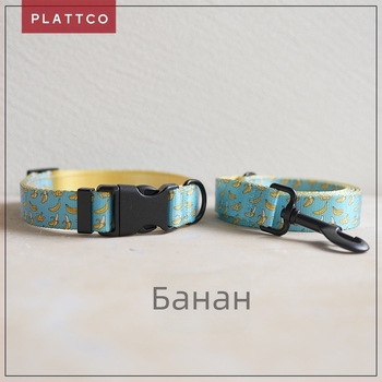 PLATTCO Нашийник и каишка за кучета с флорален принт, имитационен найлон, 0,11 кг, Гуандун, Китай