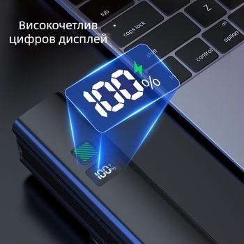 Светлина за предна част на велосипед за нощно каране – 10W LED, батерия 3000–4500 mAh, захранвана с батерия, обхват до 50 м, зарядно включено