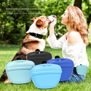 Силиконова чанта за лакомства за обучение на кучета, преносима колан-чанта за външни разходки