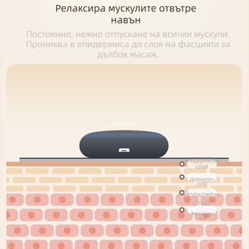 Масажор за шийния отдел на гръбначния стълб, JZAMT01, презареждаем, 1 масажен контакт, мини плака за масаж, пулсова акупунктура