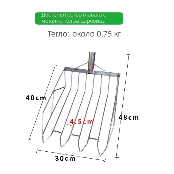 Комплект лопата за царевица и вилица — глава от високовъглеродна стомана, дървена дръжка, модел BD-YM002, GRANPA