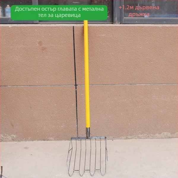 Комплект лопата за царевица и вилица — глава от високовъглеродна стомана, дървена дръжка, модел BD-YM002, GRANPA