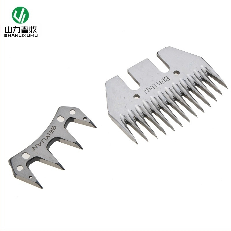 Овчарски инструмент за подстригване: 13-зъбно право лезво за овце, комплект с фиксирано и подвижно лезво