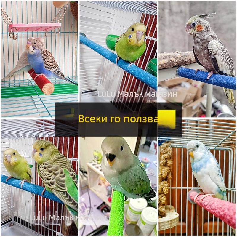Играчки за папагали и птици с дъвчащи дървени пръчки, дървени стойки за пръчки и барове с тигров модел за клетки за птици (Материал: Друг; Произход: Друг; Импорт: Не)