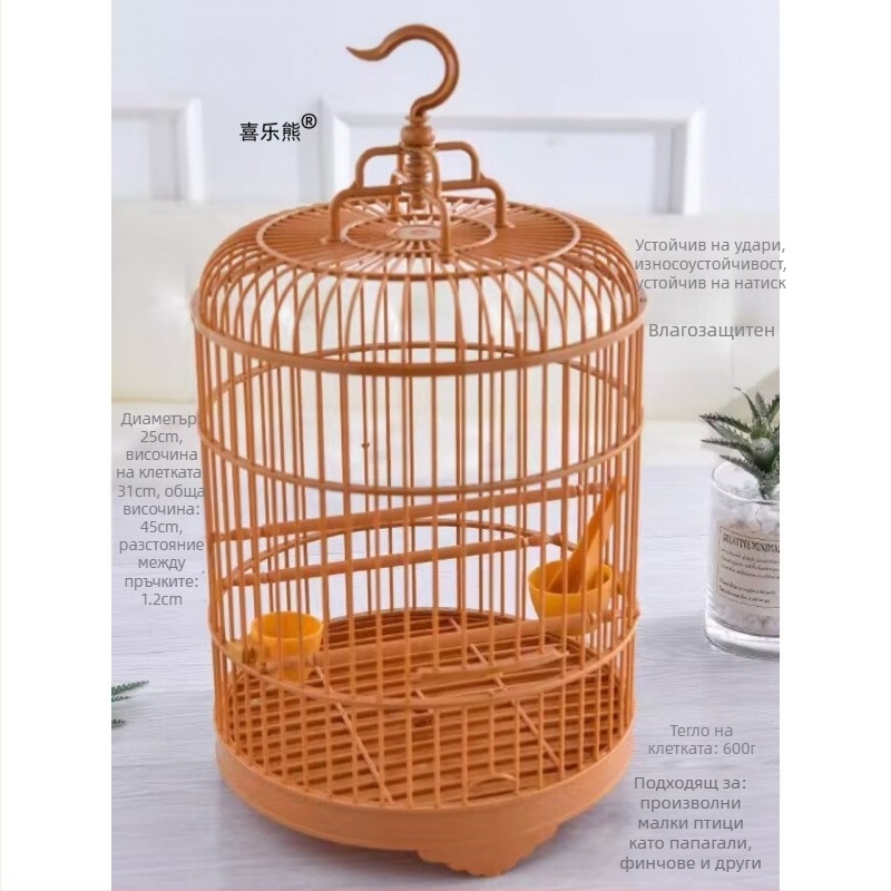 Клетка за птици – кръгла ретро луксова за птици (Марка Bear zhizhe; Материал: Друг; Произход: Друг; Внос: Не)