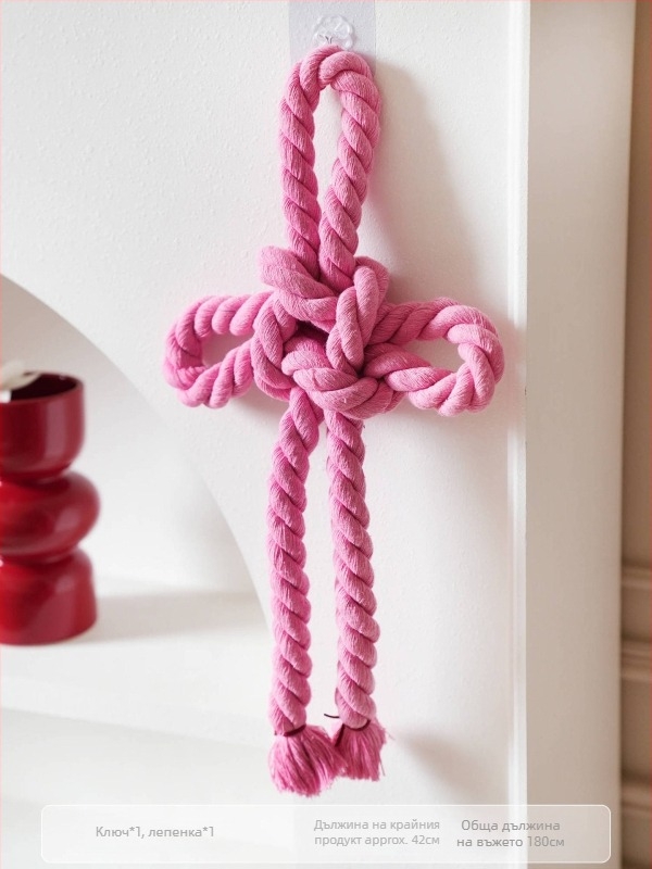 Безкраен възел – окачен сватбен декор за стая, памучен конец, декор за дръжка на врата, сватбени принадлежности