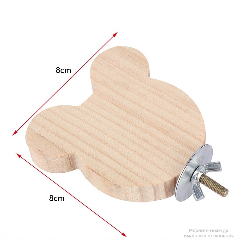 Дървена платформа за папагали – за скачане и катерене; борово дърво; марка Quimai; съвместимо с папагали; без внос