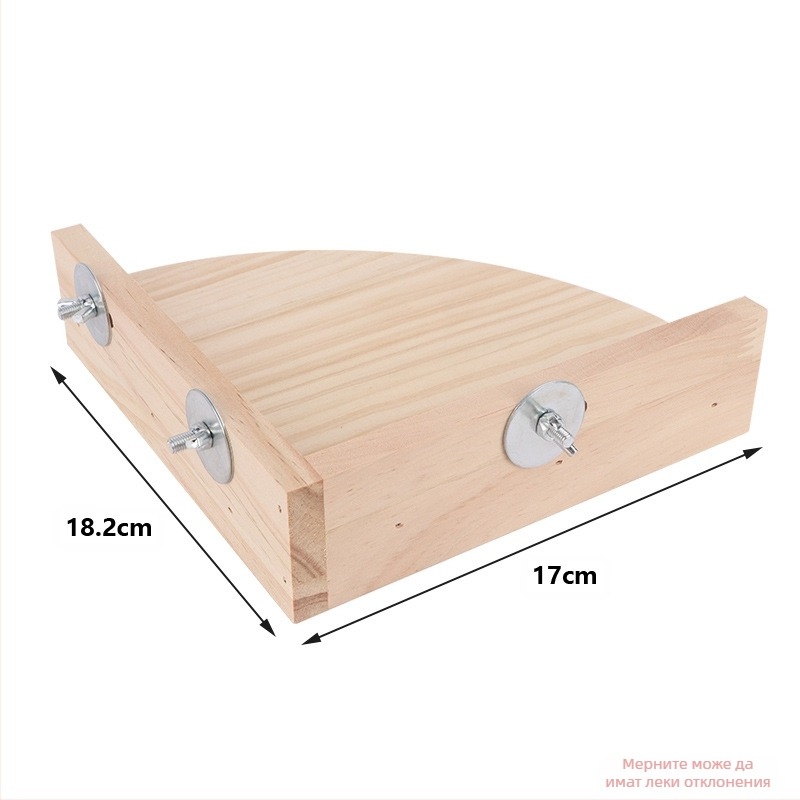 Дървена платформа за папагали – за скачане и катерене; борово дърво; марка Quimai; съвместимо с папагали; без внос