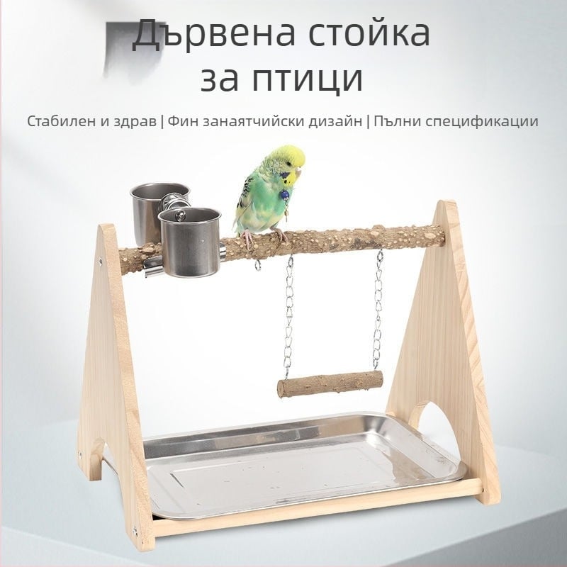 Папагалска площадка за игра с дървена играчка — интерактивна люлка и абразивна повърхност за изглаждане на ноктите, аксесоар за клетка за птици, марка Penta forest, произход Шандонг