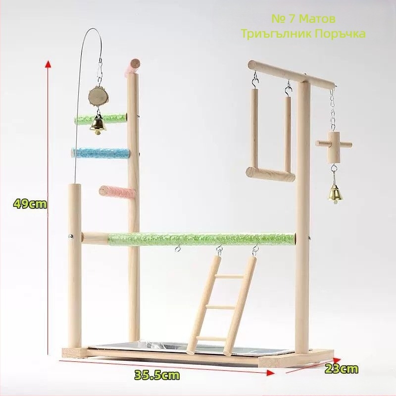 Папагалска площадка за игра с дървена играчка — интерактивна люлка и абразивна повърхност за изглаждане на ноктите, аксесоар за клетка за птици, марка Penta forest, произход Шандонг