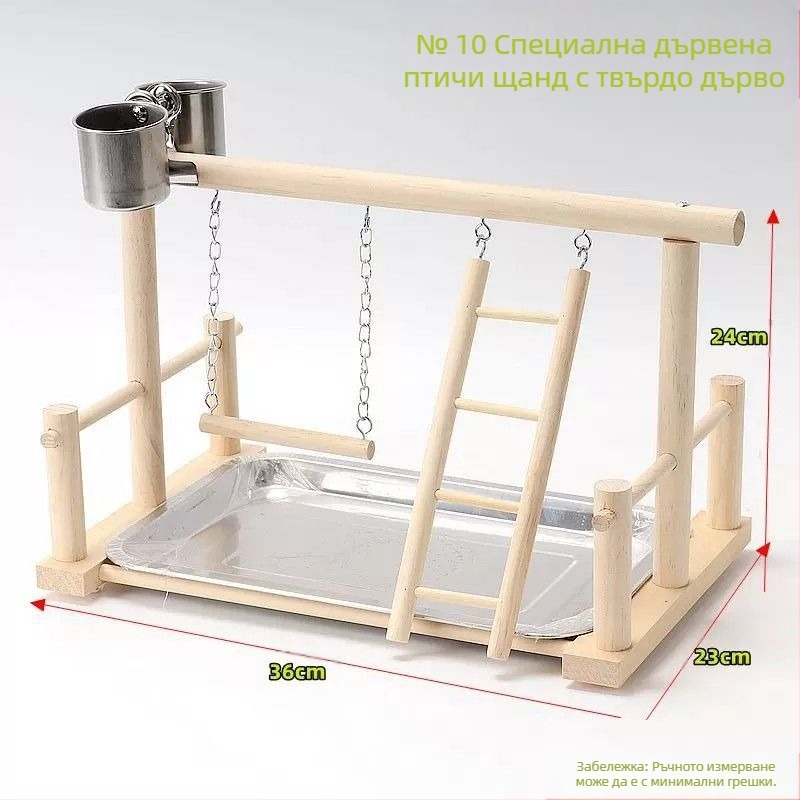 Папагалска площадка за игра с дървена играчка — интерактивна люлка и абразивна повърхност за изглаждане на ноктите, аксесоар за клетка за птици, марка Penta forest, произход Шандонг