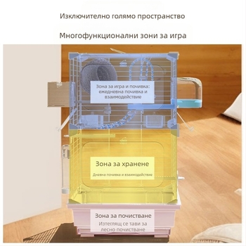 Папагалова клетка – голяма външна прозрачна метална клетка с тава за отпадъци, изработена от нисковъглеродна стоманена тел