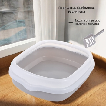 Лопатка за котешки тор, голям размер, полузатворена, против разпръскване, разглобяема и лесна за измиване