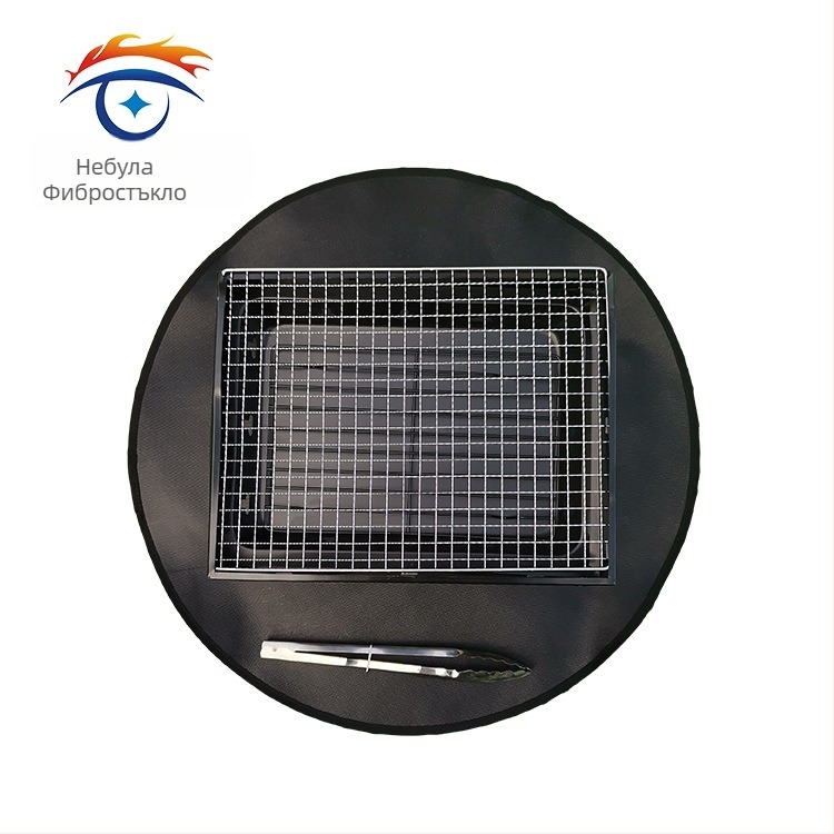 Пожароустойчива завивка за барбекю (Yundu) - фибростъклена тъкан, висока температура, модел FGT, защита на пода и тревата