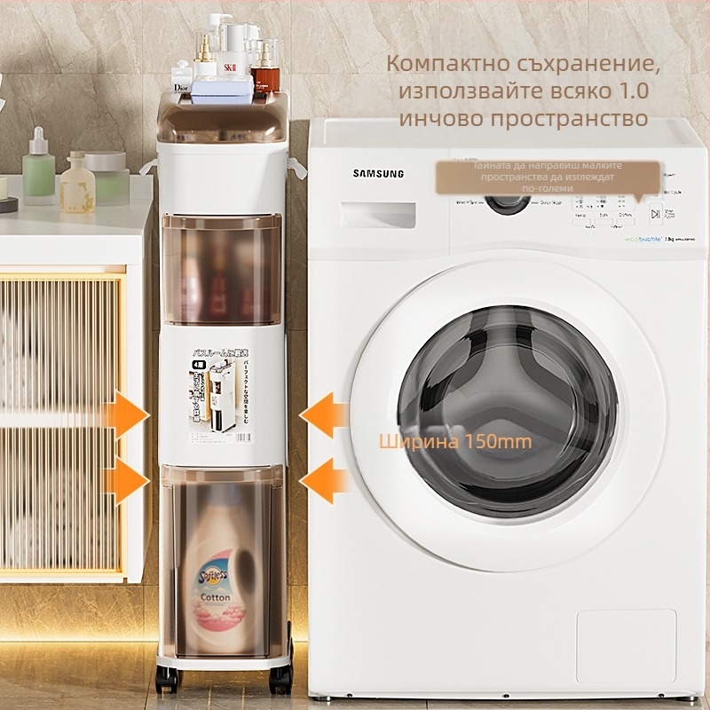 Съхранителен шкаф за баня, свободностоящ с чекмеджета, пластмасов, модел 331, японски стил