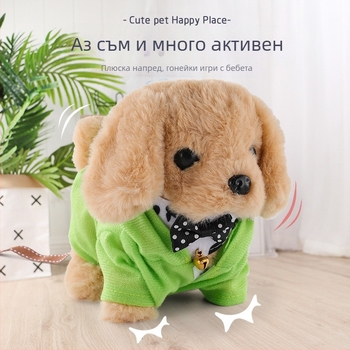Плюшено зайче-кукла, къса плюш, пълнеж ПП памук, мултифункционално с музика, подходящо за бебета 0–3 години