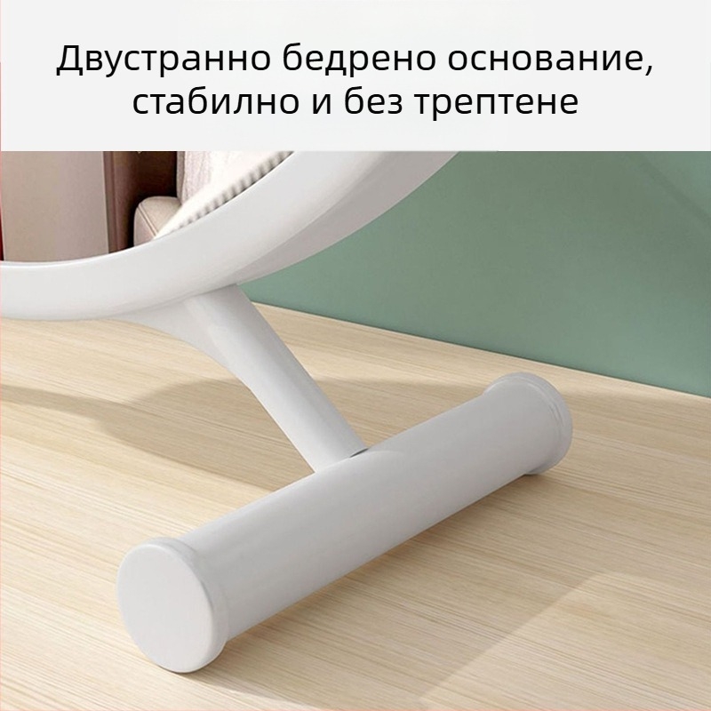 Десктоп огледало за грим с осветление; рамка PU/PS/PVC; огледална повърхност; подходящо за дневна, спалня и баня; идеално за подарък на сватба, рожден ден или празник.