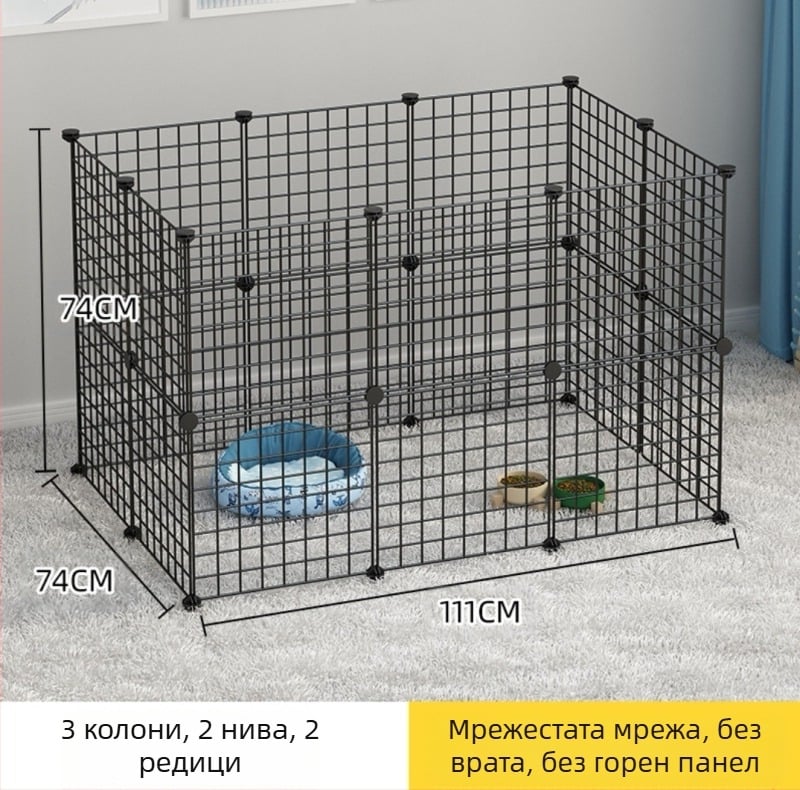 Ограда за домашни любимци за вътрешна употреба — против котки, модулна врата за малки и средни кучета, метална тел, марка Seven, внос: Не