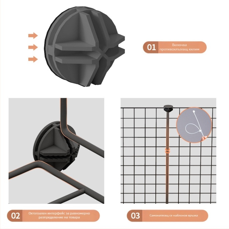 Ограда за домашни любимци за вътрешна употреба — против котки, модулна врата за малки и средни кучета, метална тел, марка Seven, внос: Не
