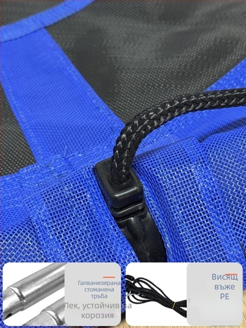 Гамак с кръгла мрежа от въжета, гнездо за птици, за вътрешно/външно ползване, двойна висяща седалка, Oxford плат, максимална носимост 200 кг