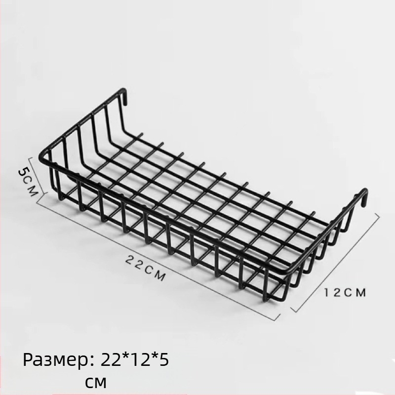 Метална мрежеста кошница за окачване с кука за стена — съхранение и декор за общежитие